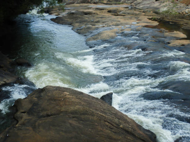 istock Riverside scenery, rocks, flowing water 1351995544