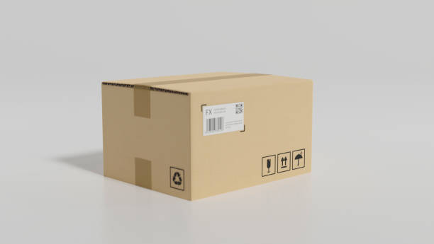 istock Delivery shipping parcel packaging concept, mockup of cardboard box 1351996899