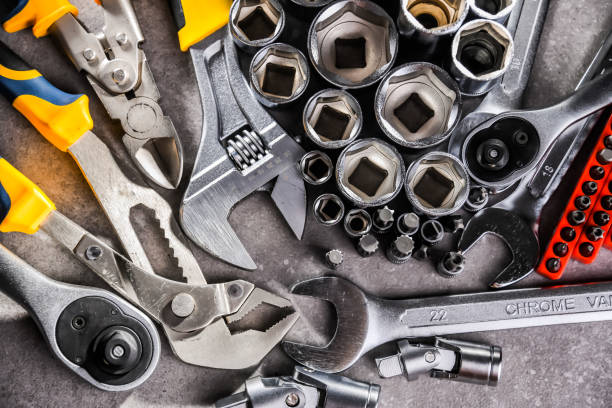 istock Composition with a variety of metal tools 1351999125
