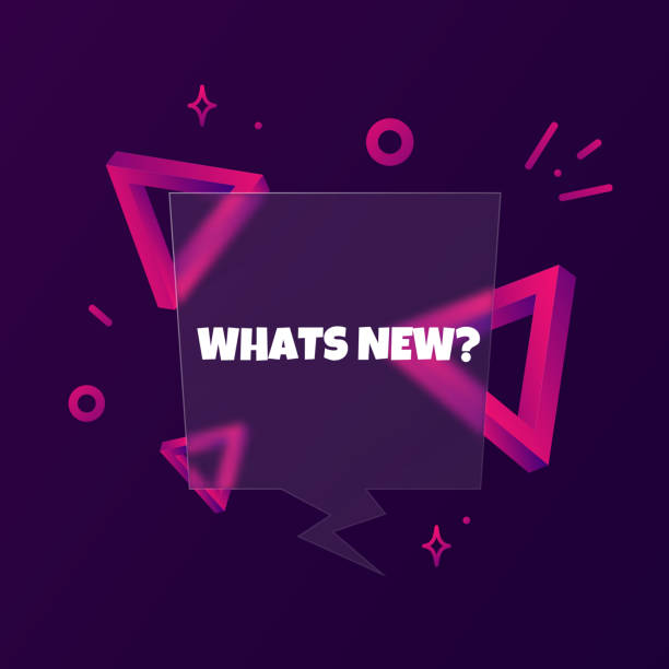 Whats new. Speech bubble banner with Whats new text. Glassmorphism style. For business, marketing and advertising. Vector on isolated background. EPS 10 Whats new. Speech bubble banner with Whats new text. Glassmorphism style. For business, marketing and advertising. Vector on isolated background. EPS 10. computer icon articles newspaper the media stock illustrations