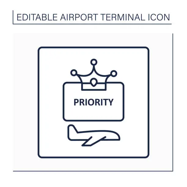 Vector illustration of Priority pass line icon