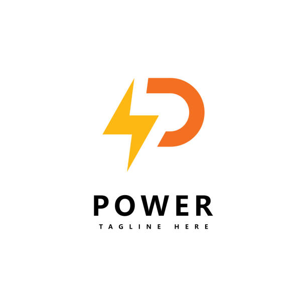 Letter P  power logo icon vector design Letter P  power logo icon vector design power in nature stock illustrations