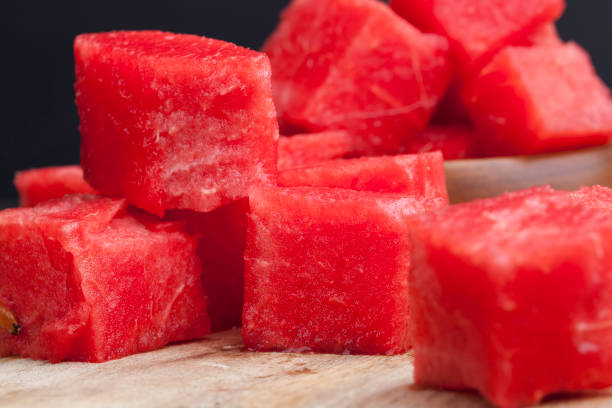 istock sliced red ripe watermelon close up 1352001557