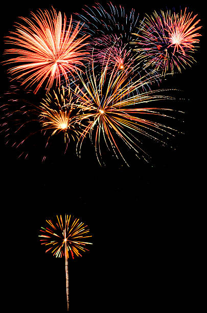 fireworks display stock photo