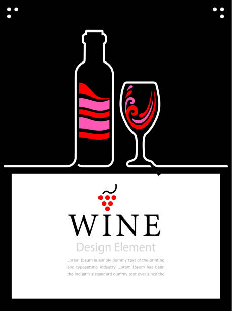 ilustraciones, imágenes clip art, dibujos animados e iconos de stock de cartel o web banner para restaurante, bar tienda alcohólica. vino de botella completa. - wine red wine pouring wineglass