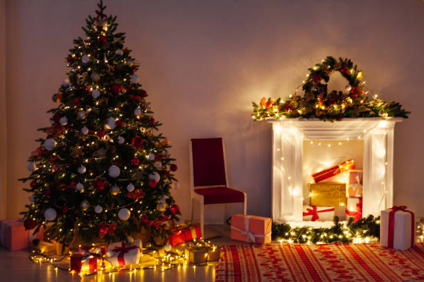 istock Christmas tree lights light garlands new year's eve presents 1352004968
