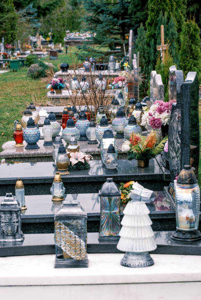 cemetery in Poland stock photo