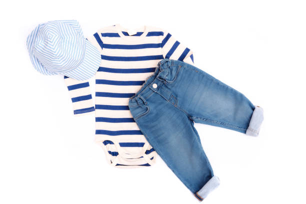 istock baby clothes isolated on white background -  Panama  jeans Bodysuit 1352017752