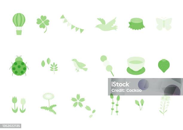 Simple Spring Images Flat And Simple Spring Illustration Set Stock Illustration - Download ...