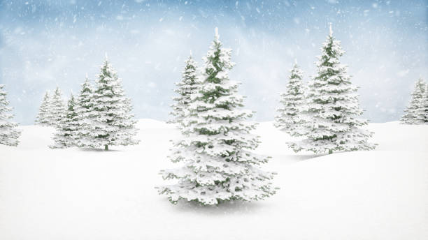 istock Christmas winter landscape background 1352028374