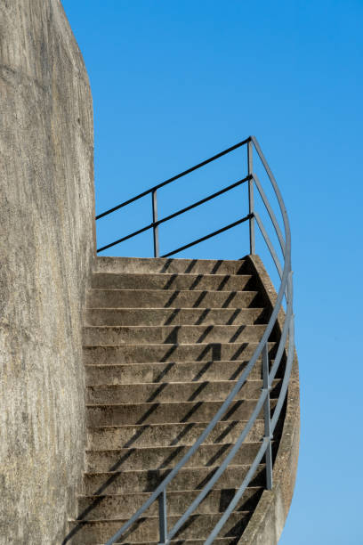istock Low Angle View Of Staircase Against Clear Blue Sky 1352031894
