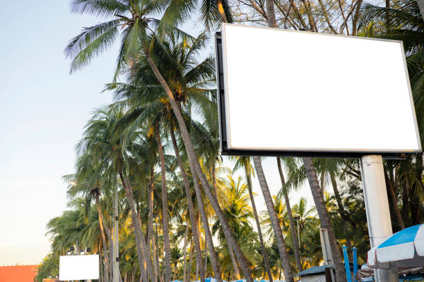 istock Blank billboard mock up next to the sea 1352040731