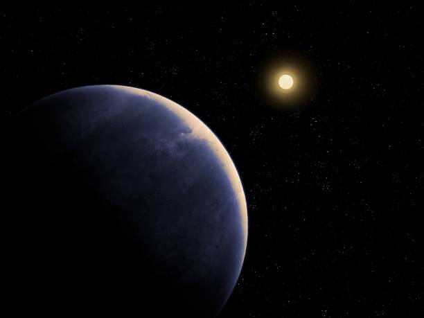 Earth-like planet near the star stock photo