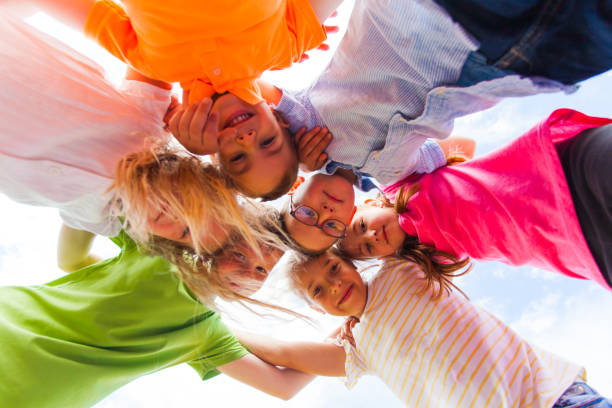 istock High Angle View Of People And Girl 1352041196