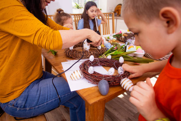 istock High Angle View Of Mother And Son On Table 1352041660