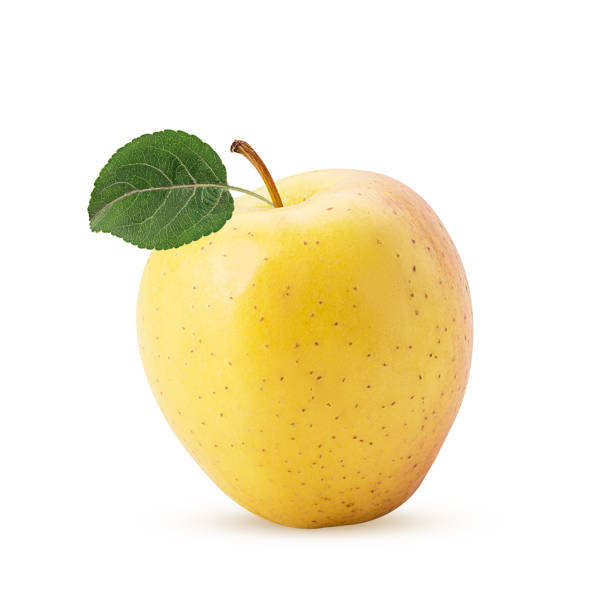istock Golden apple delicious with green leaf 1352042643