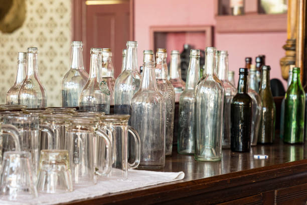 istock Old Whiskey Bottle in Wild West Saloon 1352043952