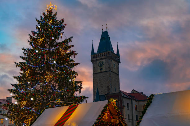 istock Christmas tree on Old Town Square in Prague, Czech Republic 1352046907