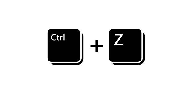 illustrazioni stock, clip art, cartoni animati e icone di tendenza di icona del tasto ctrl z - undo key