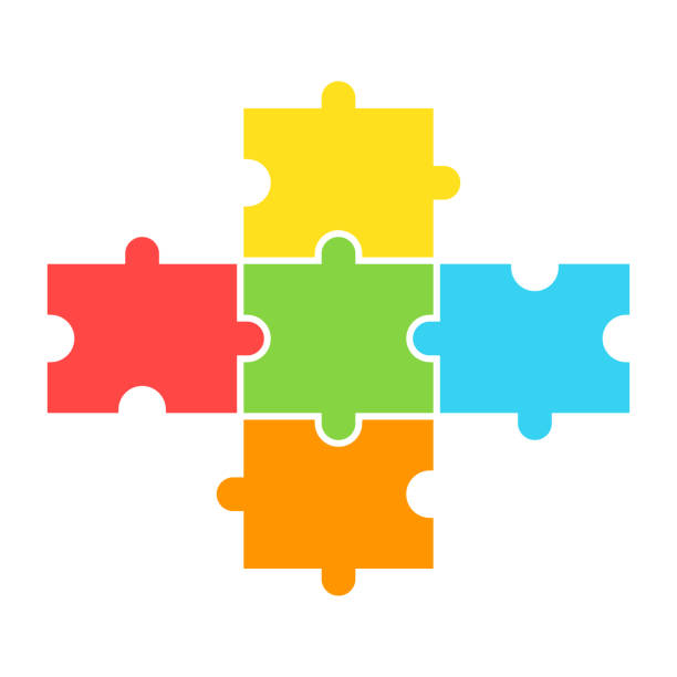 Puzzle 5-teiliges Design – Vektorgrafik
