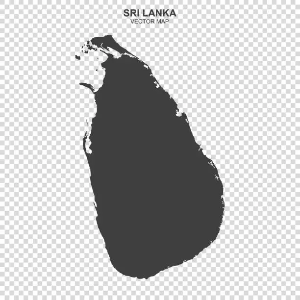 Vector illustration of vector design element - map of Sri Lanka