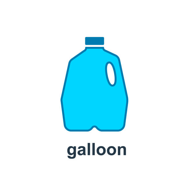 illustrazioni stock, clip art, cartoni animati e icone di tendenza di icona di misurazione del galloon - jug