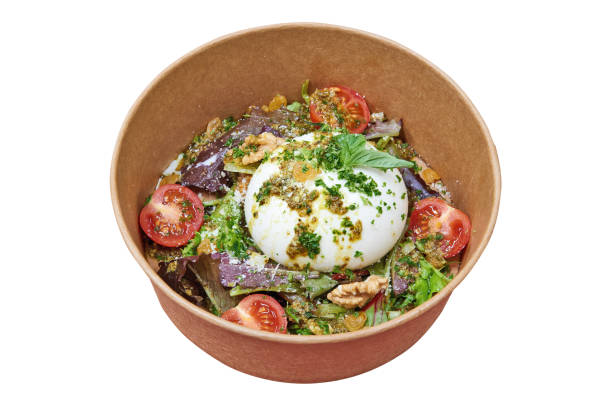 istock Delivery box with burrata salad 1352055187