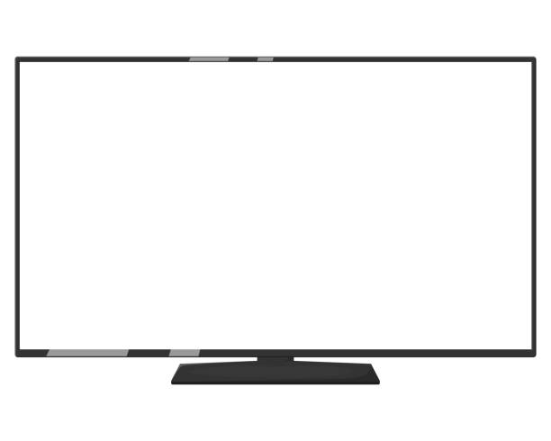 istock Vector Mock-up TV with a white screen, and one square stand, isolated on a white background. 1352055416