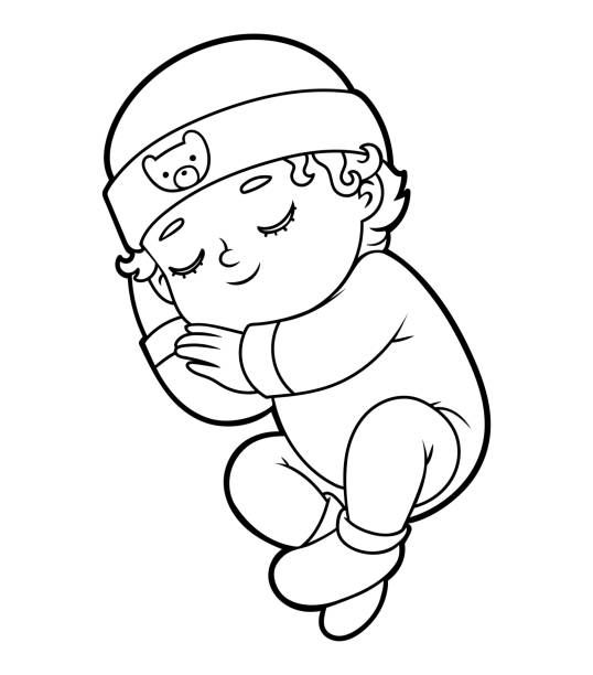 baby colouring book for toddlers and kids, boys and girls. Adorable  illustrations of babies to color