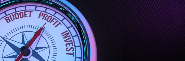 istock 3d compass pointing on Budget Profit Invest message 1352061995
