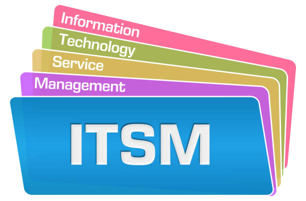 itsm - zarządzanie usługami informatycznymi kolorowe kwadraty stack - multi colored business network server it support stock illustrations