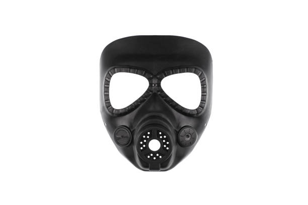 istock black futuristic mask isolated on white background 1352069168