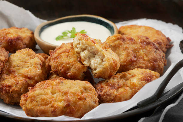 istock Keto Friendly, Crispy Air Fried Chicken Nuggets with Ranch Dip 1352069622