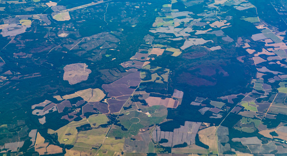 Aerial of Rural America and Farmland