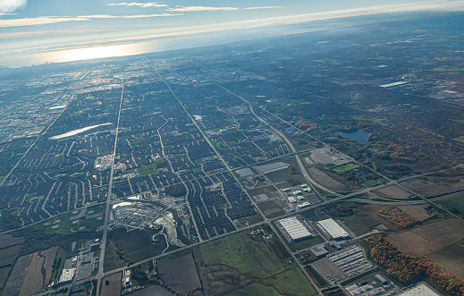 Aerial View of the Western Greater Toronto Area by the Hwy 410 looking South