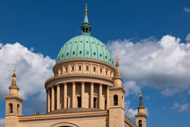 St Nicholas Church (St. Nikolaikirche) dome in city of Potsdam, Brandenburg, Germany, Classicist style Evangelical Church from the 19th century.