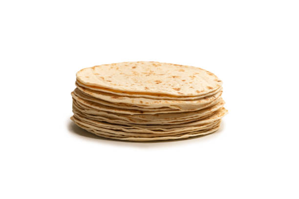 istock Grilled pitta bread isolated on white background. 1352074395