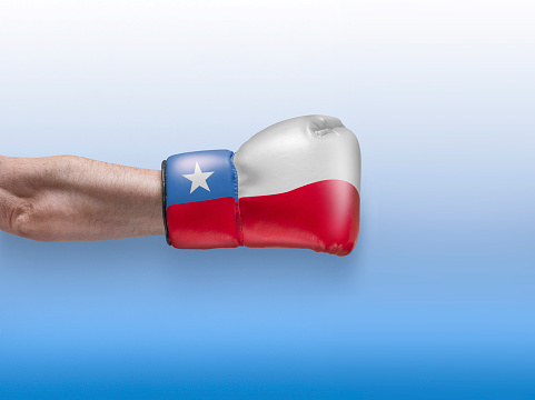 Boxing glove with national flag of Chile