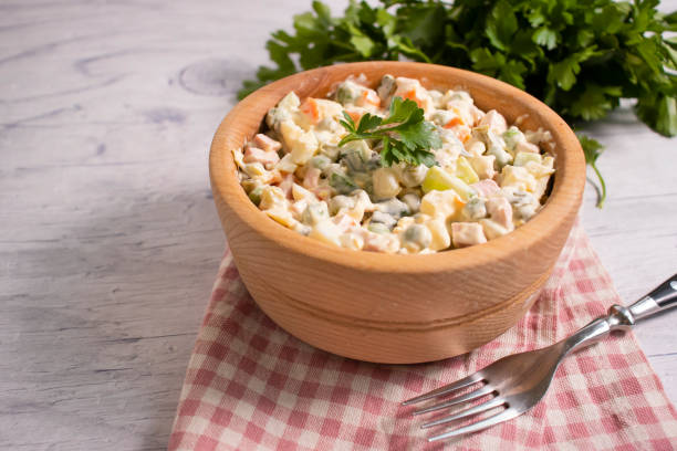 istock traditional olivier salad in a dish 1352079661