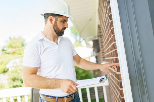 istock man with a white hard hat holding a clipboard, inspect house 1352080383