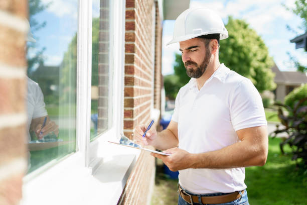 istock man with a white hard hat holding a clipboard, inspect house 1352080448