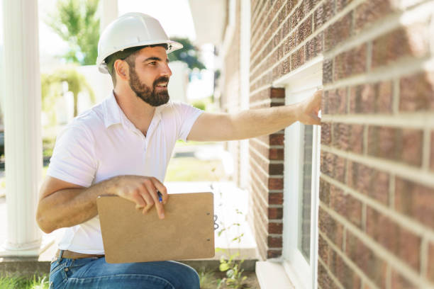 istock man with a white hard hat holding a clipboard, inspect house 1352080735
