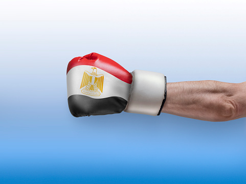 Boxing glove with national flag of Egypt