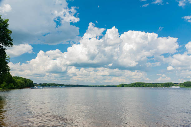 istock Summer sky over the lake 1352086000