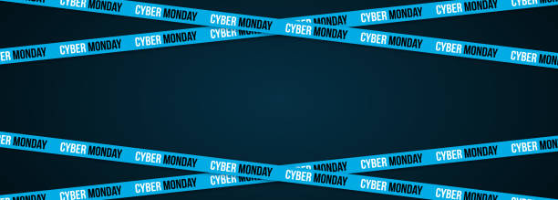 istock Blue ribbons for cyber monday sale 1352088222