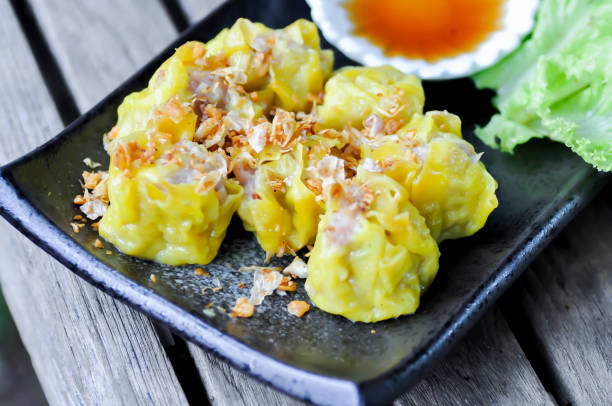 istock Chinese dumpling, Chinese steamed dumpling or dim sum 1352088417