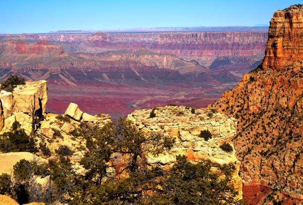 wielki kanion arizona - national landmark outdoors black and white horizontal zdjęcia i obrazy z banku zdjęć