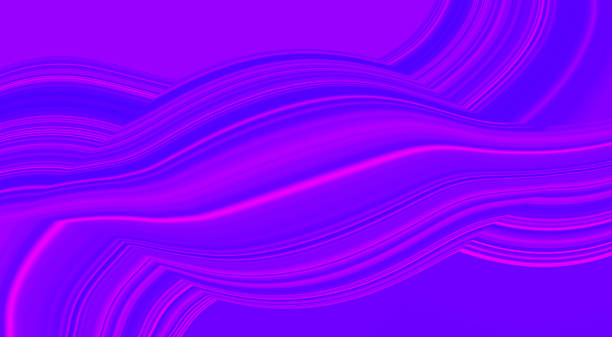 istock Abstract modern blurred purple background with fluid luminous neon blue pink wave. Innovation technology concept. Luxury backdrop. Geometric digital wallpaper. Swirling water ink design. Device screen 1352095023