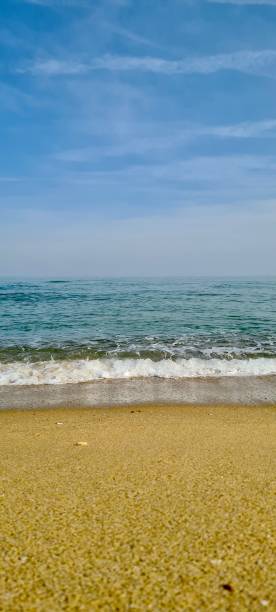 praia, areia, mar, azul, céu, onda, i̇ğneada, kırklareli, turquia - kirklareli - fotografias e filmes do acervo