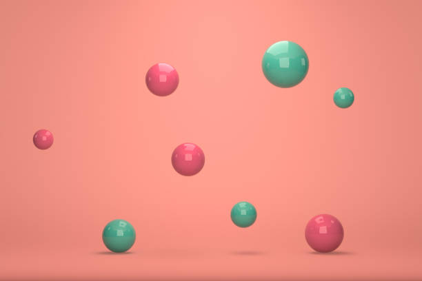 istock 3d render pastel colored background with pink and green balls 1352098135